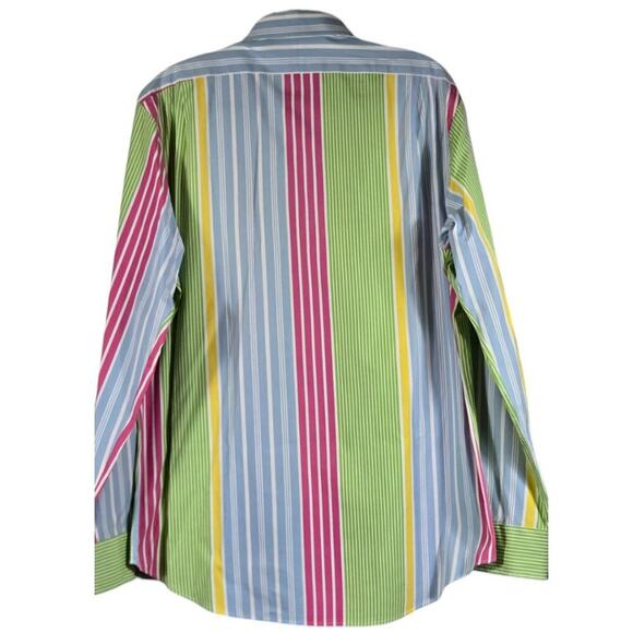 Polo by Ralph Lauren Size 16 Men's Curham Custom Fit Stripe Shirt Multicolor - Picture 5 of 7